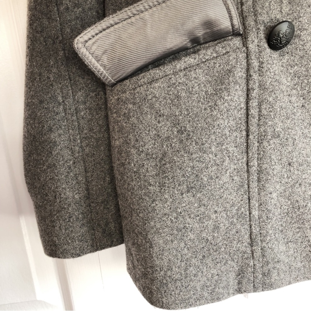 Banana Republic Preppy Gray Wool Blend Double Breasted Peacoat Small - Picture 9 of 16